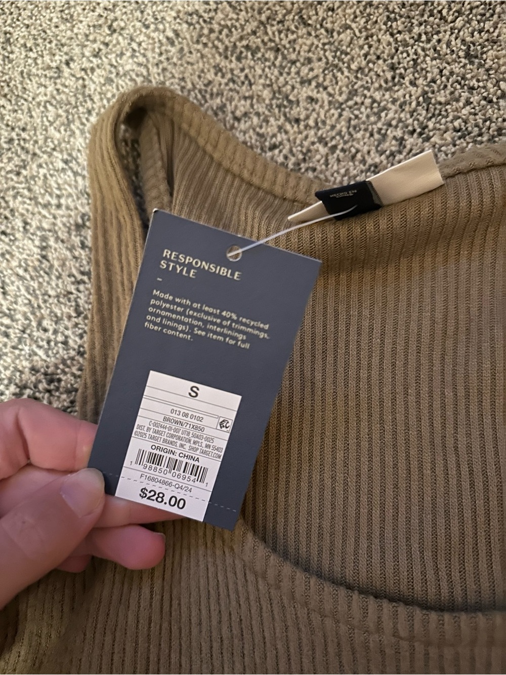 Universal Thread Taupe Ribbed Maxi Dress - Picture 2 of 3
